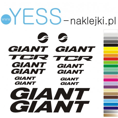 GIANT  TCR   naklejki zastępcze na rower damski, męski, gravel, górski, mtb, szosowy, trekkingowy, miejski - YESS Naklejki