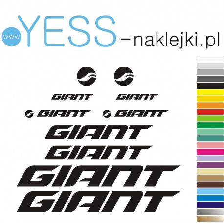 GIANT naklejki zastępcze na rower damski, męski, gravel, górski, mtb, szosowy, trekkingowy, miejski - YESS Naklejki