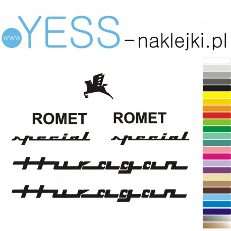 HURAGAN ROMET SPECIAL naklejki zastępcze na rower damski, męski, górski, mtb, szosowy, trekkingowy, miejski - YESS Naklejki
