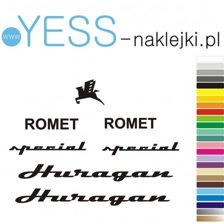 HURAGAN ROMET SPECIAL naklejki zastępcze na rower damski, męski, górski, mtb, szosowy, trekkingowy, miejski - YESS Naklejki