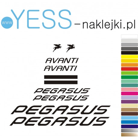 PEGASUS AVANTI naklejki zastępcze rower damski, rower męski, gravel, górski, mtb, szosowy, trekkingowy, miejski - YESS Naklejki