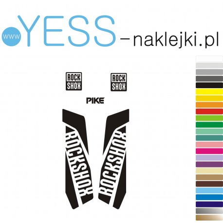 PIKE ROCK SHOX naklejki  zastępcze na amortyzator widelec  YESS Naklejki