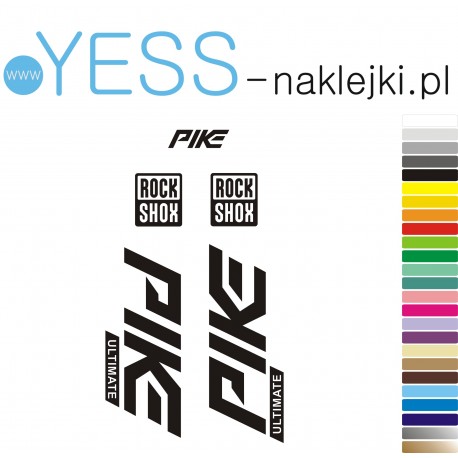 PIKE ROCK SHOX naklejki zamienniki na amortyzator widelec  YESS Naklejki