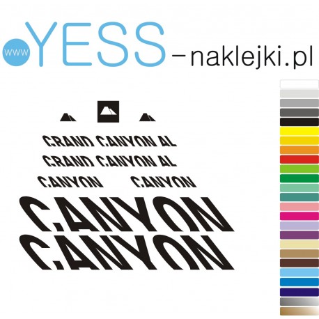 CANYON GRAND AL naklejki zastępcze na rower damski, męski, gravel, górski, mtb, szosowy, trekkingowy, miejski - YESS Naklejki