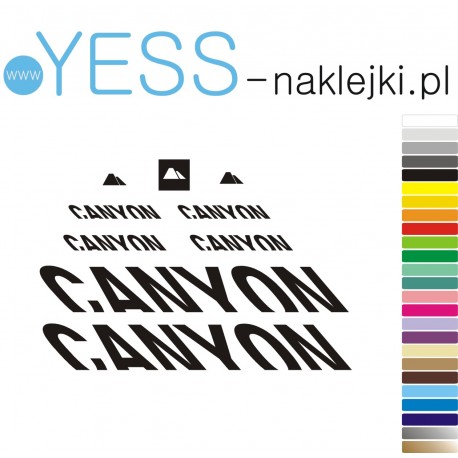 CANYON  naklejki zastępcze na rower damski, męski, gravel, górski, mtb, szosowy, trekkingowy, miejski - YESS Naklejki