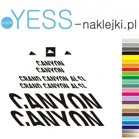 CANYON GRAND AL SL naklejki zastępcze na rower damski, męski, gravel, górski, mtb, szosowy, trekkingowy, miejski - YESS Naklejki