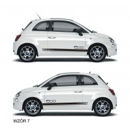 Fiat 500 Abarth Naklejki TUNINGOWE Pasy boczne Tuning NR 7 YESS Naklejki