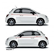 Fiat 500 Abarth Naklejki TUNINGOWE  Pasy boczne Tuning NR 1 YESS Naklejki