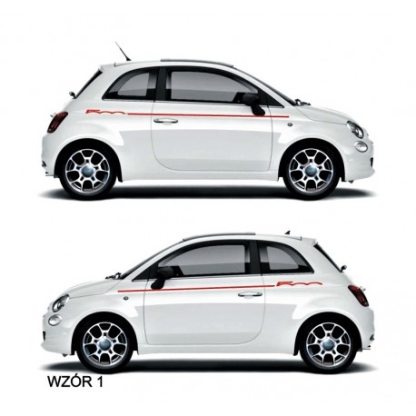 Fiat 500 Abarth Naklejki TUNINGOWE  Pasy boczne Tuning NR 1 YESS Naklejki