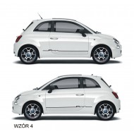 Fiat 500 Abarth Naklejki TUNINGOWE  Pasy boczne Tuning NR 4 YESS Naklejki