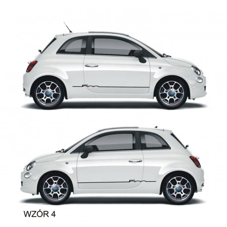 Fiat 500 Abarth Naklejki TUNINGOWE  Pasy boczne Tuning NR 4 YESS Naklejki