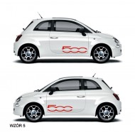 Fiat 500 Abarth Naklejki TUNINGOWE  Pasy boczne Tuning NR 5 YESS Naklejki