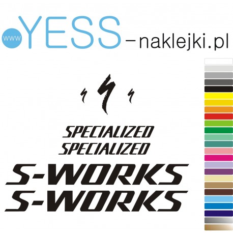 SPECIALIZED S-WORKS naklejki zastępcze na rower damskIi, męski, gravel, górski, mtb, szosowy, trekkingowy,  - YESS Naklejki