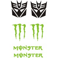 TRANSFORMERS DECEPTIKON   MONSTER ENERGY naklejki tuningowe na kask, rower, motocykl, quad, skuter - YESS Naklejki