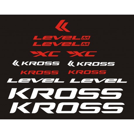 KROSS LEVEL A4 XC  naklejki zastępcze na rower damski, męski, gravel, górski, mtb, szosowy, trekkingowy, miejski - YESS Naklejki