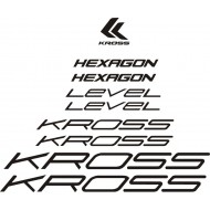 KROSS Level Hexagon naklejki na rower damski, męski, gravel, górski, mtb, szosowy, trekkingowy, miejski - YESS Naklejki