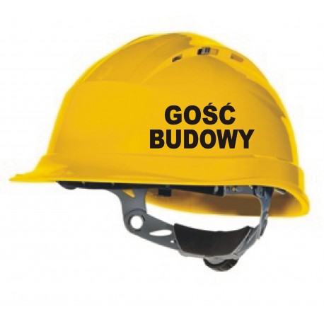 GOŚĆ BUDOWY Naklejka na kask hełm ochronny  YESS Naklejki