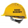 GOŚĆ BUDOWY naklejka BHP na kask hełm ochronny budowlany roboczy YESS Naklejki