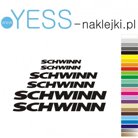 SCHWINN naklejki zastępcze na rower damski, męski, gravel, górski, mtb, szosowy, trekkingowy, miejski - YESS Naklejki