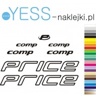 PRICE COMP naklejki zastępcze na rower damski, rower męski, gravel, górski, mtb, szosowy, trekkingowy, miejski  YESS Naklejki