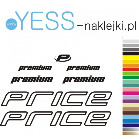 PRICE PREMIUM naklejki zastępcze na rower damski, rower męski, gravel, górski, mtb, szosowy, trekkingowy, miejski  YESS Naklejk