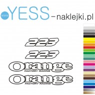 ORANGE 223 naklejki zastępcze na rower damskIi, męski, gravel, górski, mtb, szosowy, trekkingowy,  - YESS NaklejkI