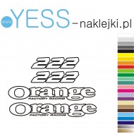 ORANGE 222 naklejki zastępcze na rower damskIi, męski, gravel, górski, mtb, szosowy, trekkingowy,  - YESS NaklejkI