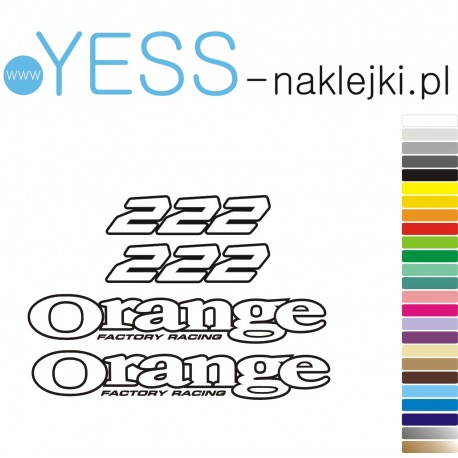 ORANGE 222 naklejki zastępcze na rower damskIi, męski, gravel, górski, mtb, szosowy, trekkingowy,  - YESS NaklejkI