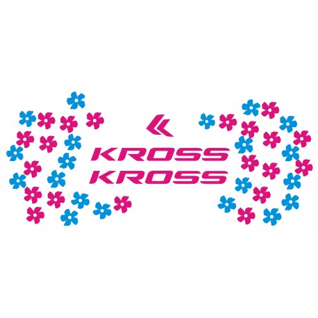 KROSS KWIATKI KROSS KWIATKI naklejki na rower dziecięcy damski miejski - YESS Naklejki
