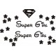 SUPER GIRL i KWIATKI  naklejki na kask na rower dziecięcy  rower dla dziewczynki  - YESS Naklejki