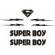 SUPER BOY  Marvel naklejki na kask na rower dziecięcy dla chłopca - YESS Naklejki