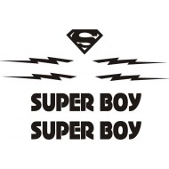 SUPER BOY  Marvel naklejki na kask na rower dziecięcy dla chłopca - YESS Naklejki