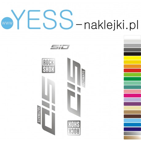 SID  Ultimate  ROCK SHOX naklejki zamienniki na amortyzator widelec  YESS Naklejki