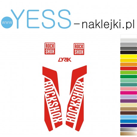 LYRIK ROCK SHOX naklejki  zastępcze na amortyzator widelec  YESS Naklejki