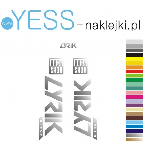 LYRIK ROCK SHOX naklejki  zastępcze na amortyzator widelec  YESS Naklejki