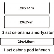 3szt Bezbarwne Naklejki OCHRONNE  osłona pod łańcuch OCHRONNA na amortyzator widelec YESS Naklejki