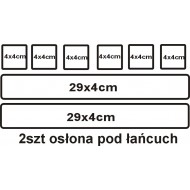 8szt  Bezbarwne Naklejki OCHRONNE zabezpieczające przed otarciami   osłona pod łańcuch YESS Naklejki