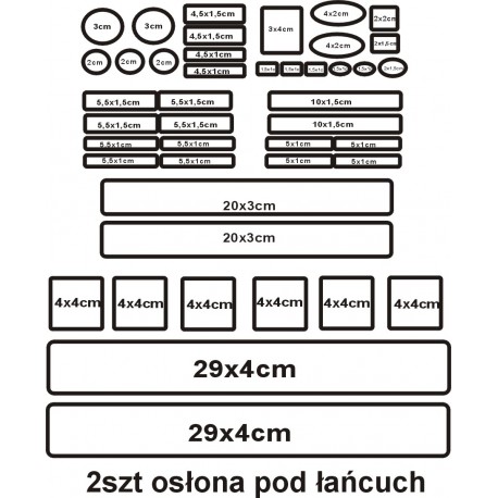 44szt  Bezbarwne Naklejki OCHRONNE osłona ramy rowerowej  YESS Naklejki