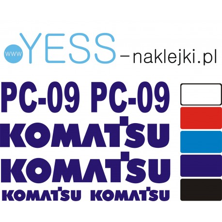 KOMATSU PC 09 naklejki ładowarka koparka   YESS Naklejki