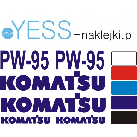KOMATSU PW 95 naklejki ładowarka koparka   YESS Naklejki