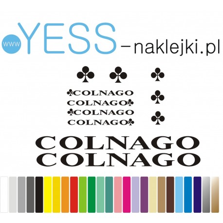COLNAGO  naklejki zastępcze na rower damski, męski, gravel, górski, mtb, szosowy, trekkingowy, miejski - YESS Naklejki