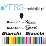 BIANCHI by Gucci naklejki zastępcze na rower damski, męski, gravel, górski, mtb, szosowy, trekkingowy, miejski - YESS Naklejki