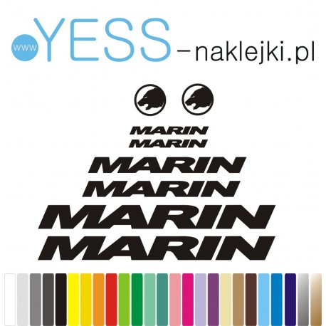 MARIN naklejki zastępcze na rower damski, męski, gravel, górski, mtb, szosowy, trekkingowy, miejski - YESS Naklejki