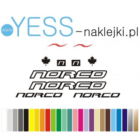 NORCO naklejki zastępcze na rower damski, męski, gravel, górski, mtb, szosowy, trekkingowy, miejski - YESS Naklejki