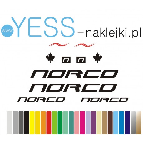 NORCO naklejki zastępcze na rower damski, męski, gravel, górski, mtb, szosowy, trekkingowy, miejski - YESS Naklejki