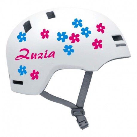 Dla dziewczynki Imię Dziecka Naklejki Imienne Kwiatki na kask rower YESS Naklejki
