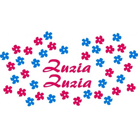 Dla dziewczynki Imię Dziecka Naklejki Imienne i Kwiatki na kask rower hulajnoge YESS Naklejki