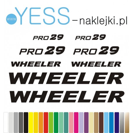 WHEELER PRO 29  naklejki zastępcze na rower damski, rower męski, gravel, górski, mtb, szosowy, trekkingowy - YESS Naklejki