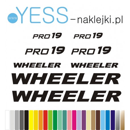 WHEELER PRO 19  naklejki zastępcze na rower damski, rower męski, gravel, górski, mtb, szosowy, trekkingowy - YESS Naklejki