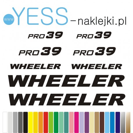 WHEELER PRO 39  naklejki zastępcze na rower damski, rower męski, gravel, górski, mtb, szosowy, trekkingowy - YESS Naklejki